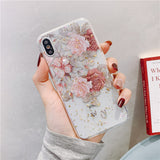 Floral Gold Foil TPU Phone Case – Stylish Flower Back Cover