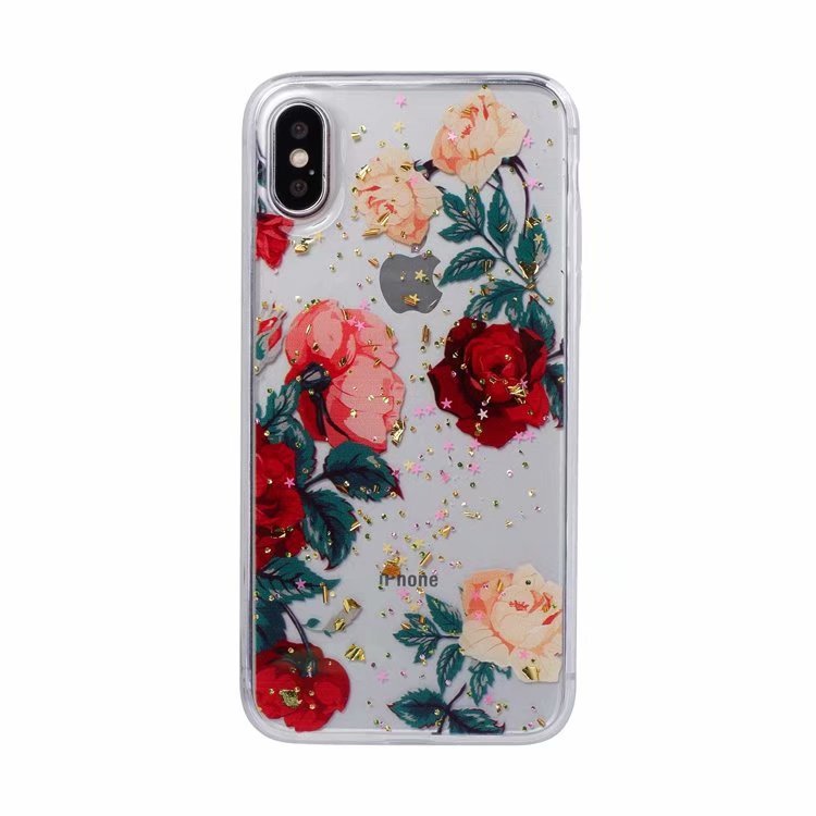 Floral Gold Foil TPU Phone Case – Stylish Flower Back Cover
