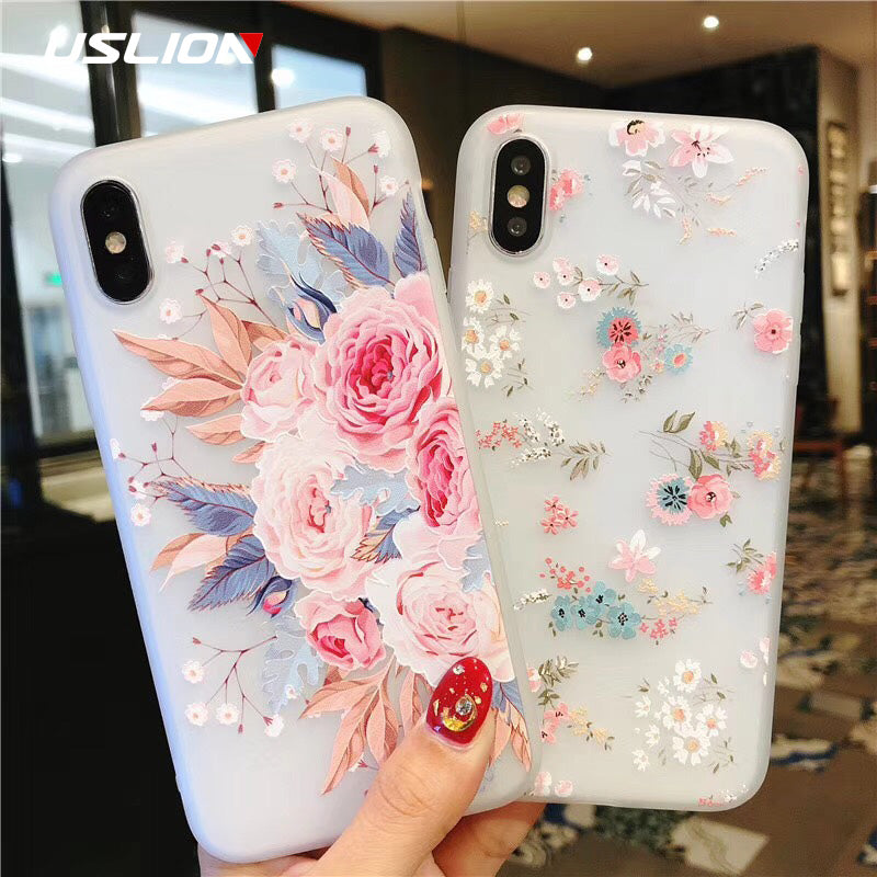 Floral Gold Foil TPU Phone Case – Stylish Flower Back Cover