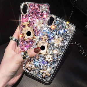 Rhinestone Transparent iPhone Case – Glitter Shockproof Cover