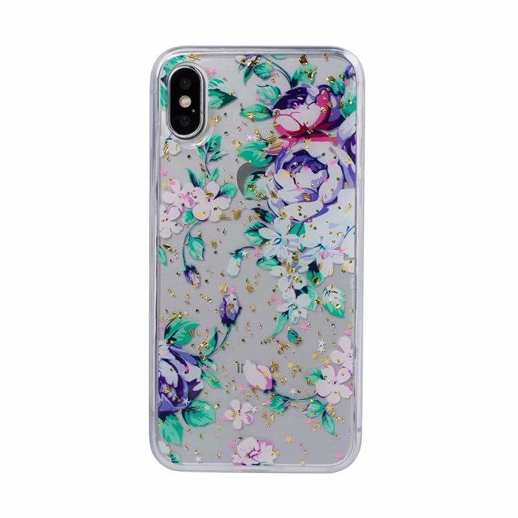 Floral Gold Foil TPU Phone Case – Stylish Flower Back Cover