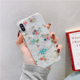 Floral Gold Foil TPU Phone Case – Stylish Flower Back Cover