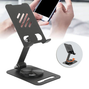 360° Rotating Metal Phone & Tablet Stand – Adjustable Desktop Holder