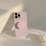 Solid Color Bracket Phone Case – Stand Cover for iPhone