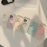 Solid Color Bracket Phone Case – Stand Cover for iPhone